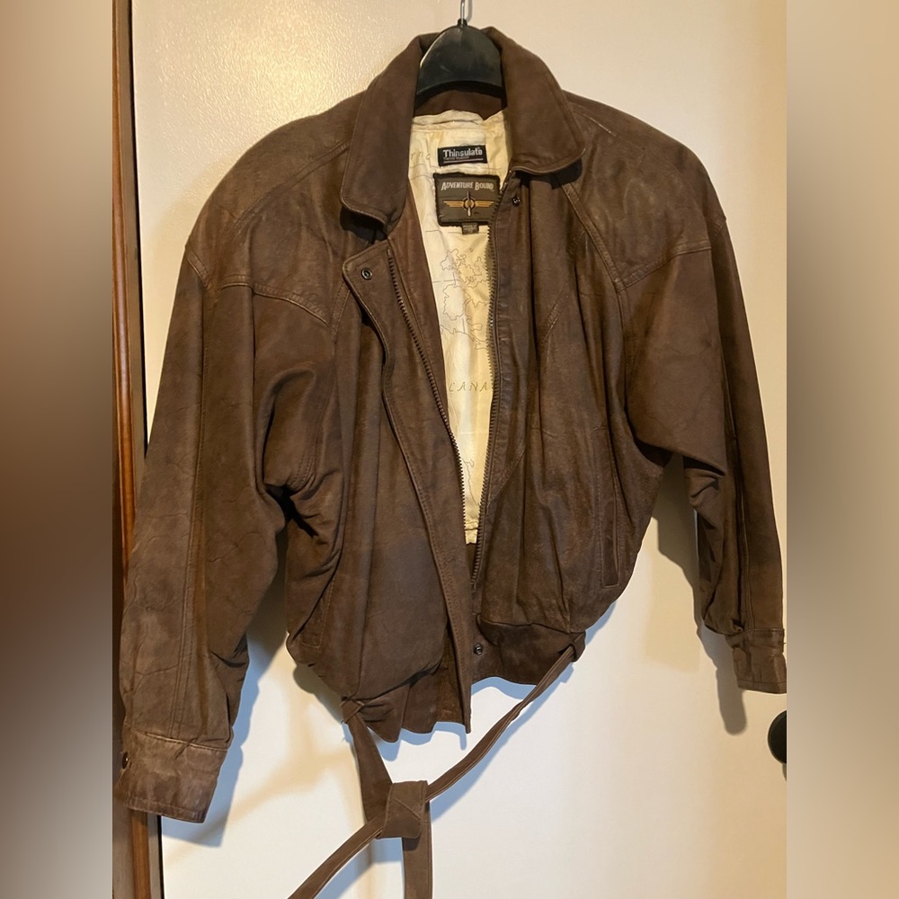 Wilsons Leather 80s vintage woman’s small brown suede leather bomber jacket
